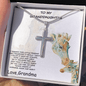 Granddaughter Custom Engraved Cross Pendant Necklace - Mallard Moon Gift Shop