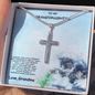 Granddaughter Cross Pendant Necklace with Playful Kitten Message Card - Mallard Moon Gift Shop