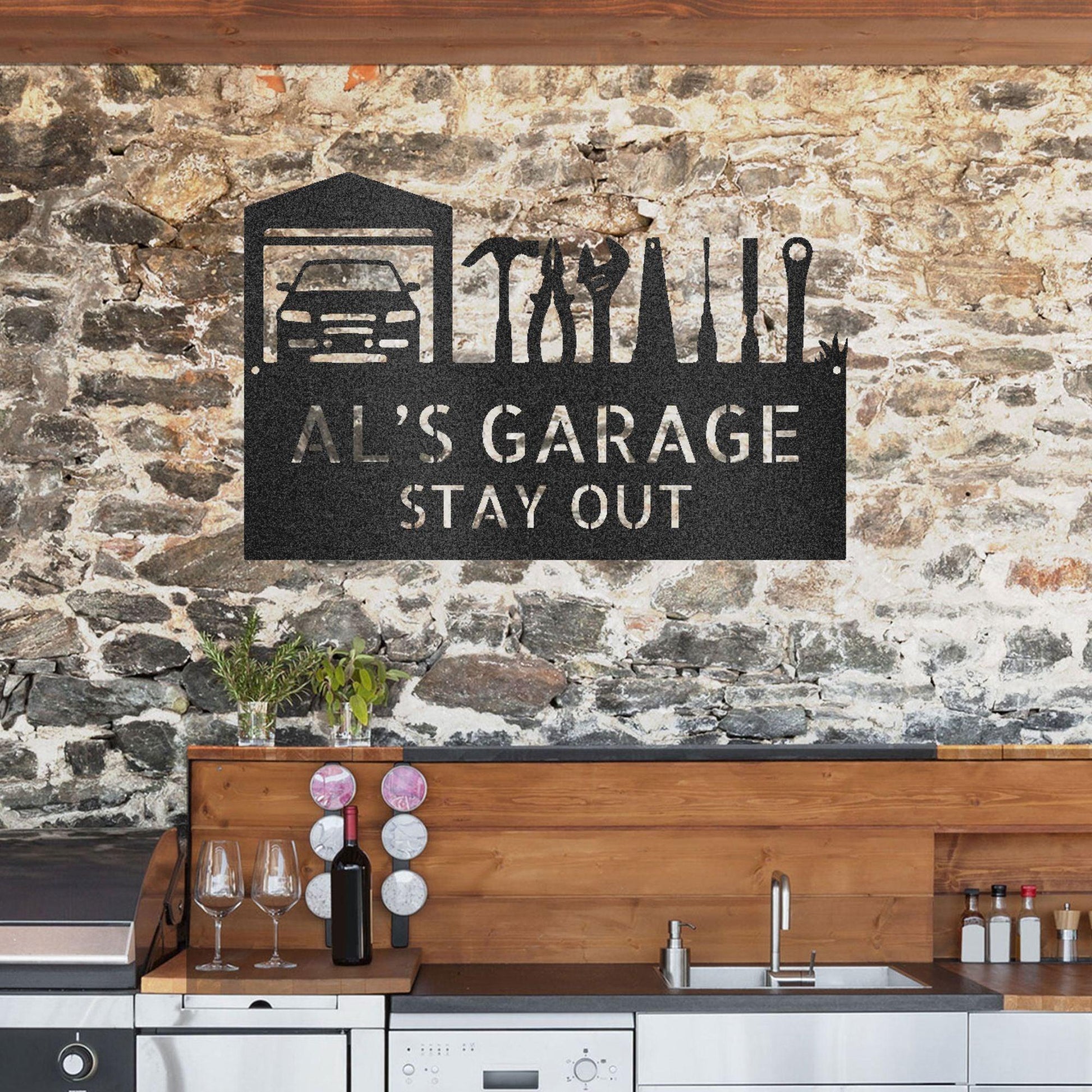 Master Of the Garage Personalized Indoor Outdoor Steel Wall Sign - Mallard Moon Gift Shop