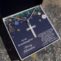 Grand-daughter Personalized Christmas Cross Pendant Necklace - Mallard Moon Gift Shop