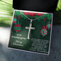 Personalized Granddaughter Christmas Cross Pendant Necklace - Mallard Moon Gift Shop