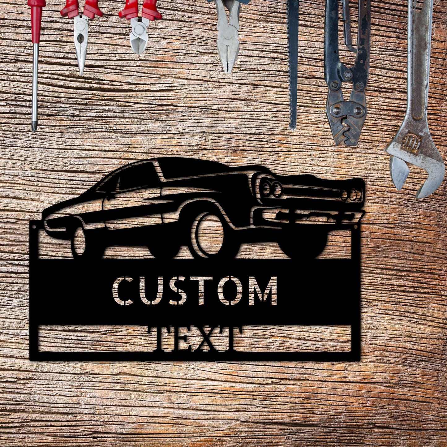 Classic Muscle Car Personalized Indoor Outdoor Steel Wall Sign - Mallard Moon Gift Shop