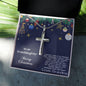 Grand-daughter Personalized Christmas Cross Pendant Necklace - Mallard Moon Gift Shop