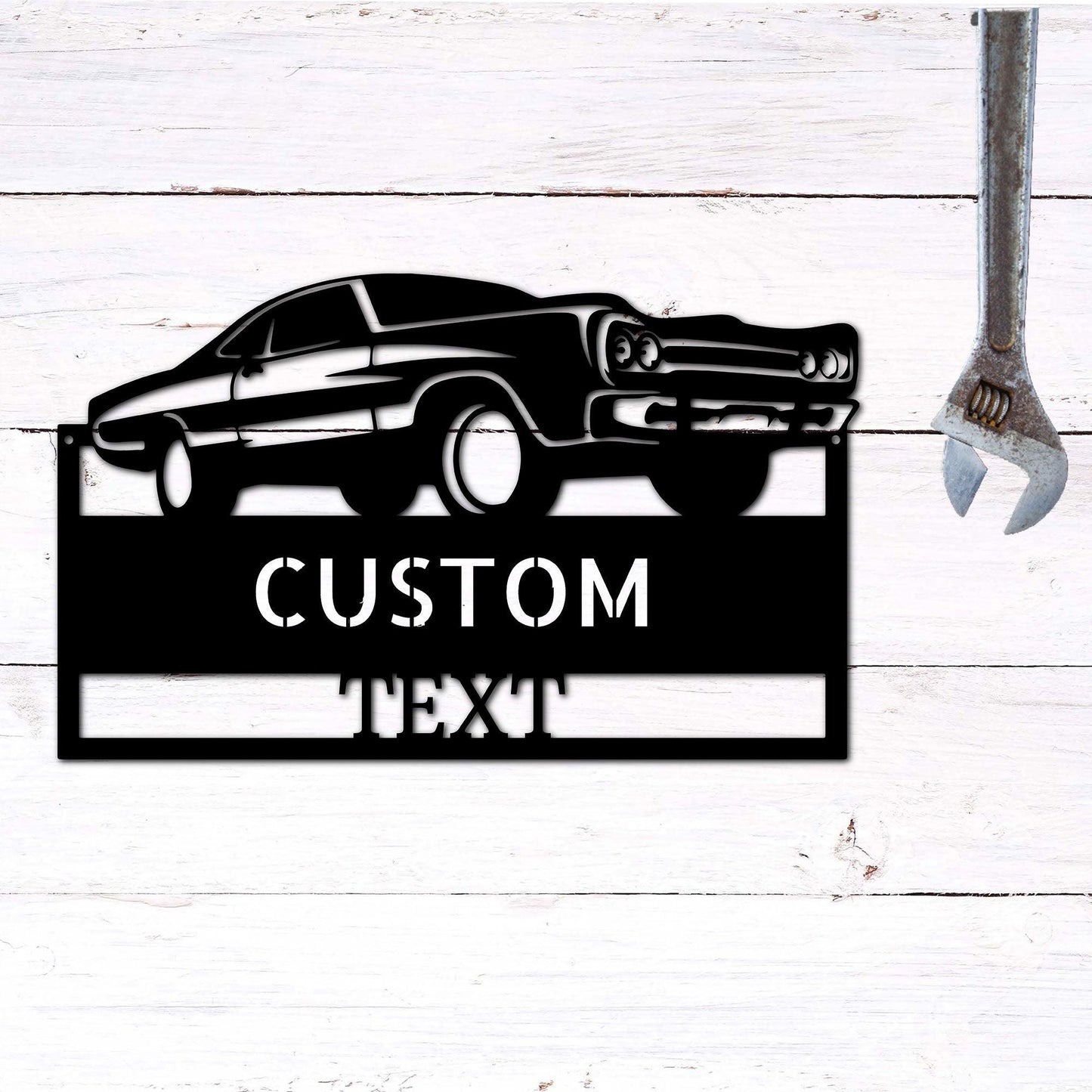 Classic Muscle Car Personalized Indoor Outdoor Steel Wall Sign - Mallard Moon Gift Shop