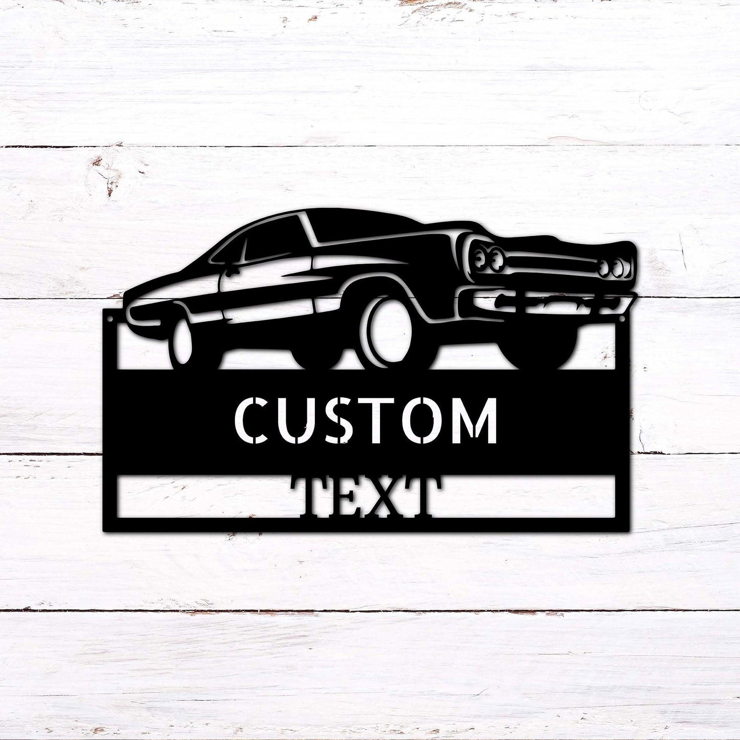 Classic Muscle Car Personalized Indoor Outdoor Steel Wall Sign - Mallard Moon Gift Shop