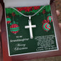 Personalized Granddaughter Christmas Cross Pendant Necklace - Mallard Moon Gift Shop