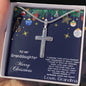 Grand-daughter Personalized Christmas Cross Pendant Necklace - Mallard Moon Gift Shop