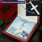 Granddaughter Cross Pendant Necklace with Playful Kitten Message Card - Mallard Moon Gift Shop