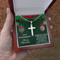 Personalized Granddaughter Christmas Cross Pendant Necklace - Mallard Moon Gift Shop