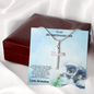 Granddaughter Cross Pendant Necklace with Playful Kitten Message Card - Mallard Moon Gift Shop
