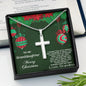 Personalized Granddaughter Christmas Cross Pendant Necklace - Mallard Moon Gift Shop