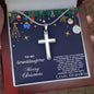 Grand-daughter Personalized Christmas Cross Pendant Necklace - Mallard Moon Gift Shop
