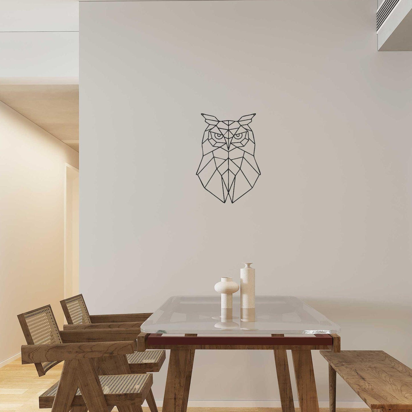 Geometric Owl Indoor Outdoor Steel Wall Sign - Mallard Moon Gift Shop