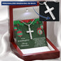 Personalized Granddaughter Christmas Cross Pendant Necklace - Mallard Moon Gift Shop
