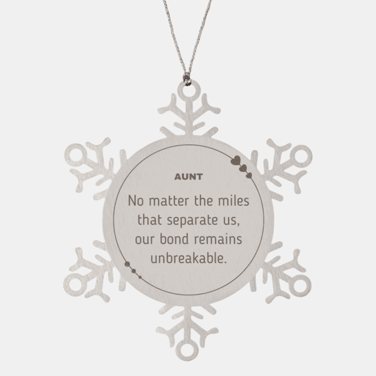 Aunt Long Distance Relationship Gifts, No matter the miles that separate us, Cute Love Snowflake Ornament For Aunt, Birthday Christmas Unique Gifts For Aunt
