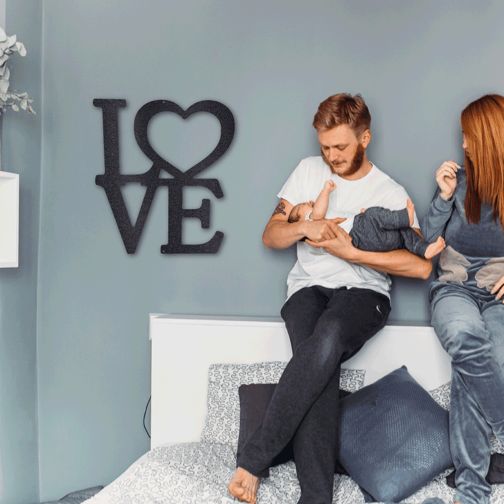Classic Love Steel Wall Sign - Mallard Moon Gift Shop