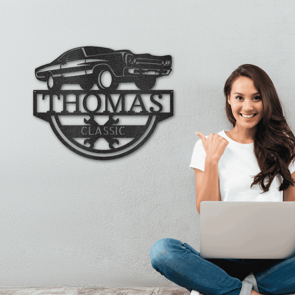 Timeless Car Custom Name Metal Wall Art - Mallard Moon Gift Shop