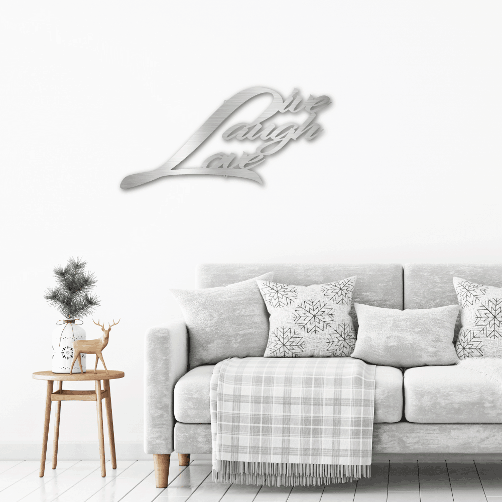 Live Laugh Love Indoor Outdoor Steel Sign Wall Art - Mallard Moon Gift Shop