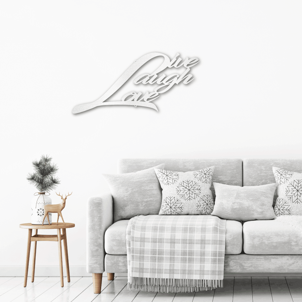 Live Laugh Love Indoor Outdoor Steel Sign Wall Art - Mallard Moon Gift Shop