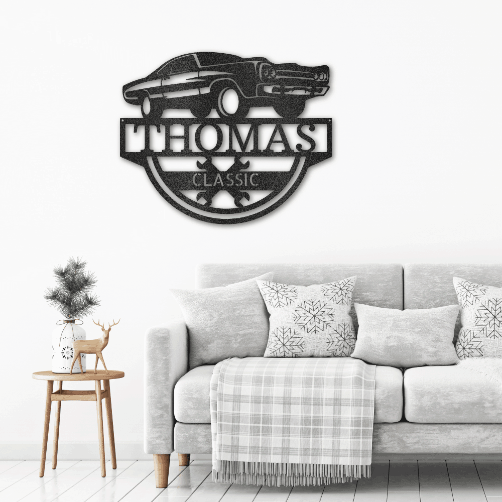 Timeless Car Custom Name Metal Wall Art - Mallard Moon Gift Shop