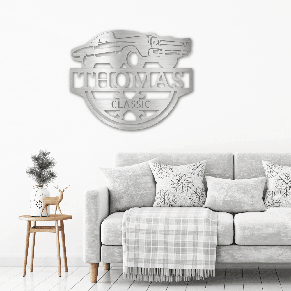 Timeless Car Custom Name Metal Wall Art - Mallard Moon Gift Shop