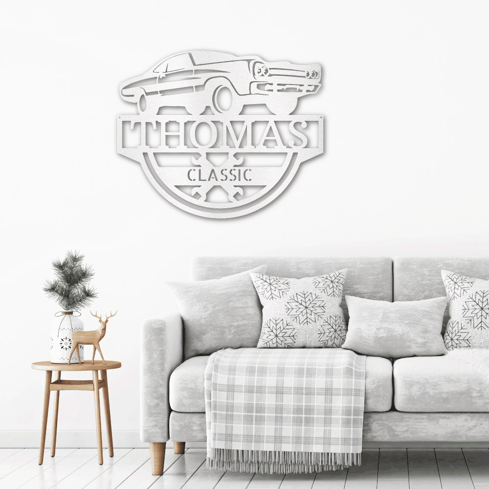Timeless Car Custom Name Metal Wall Art - Mallard Moon Gift Shop