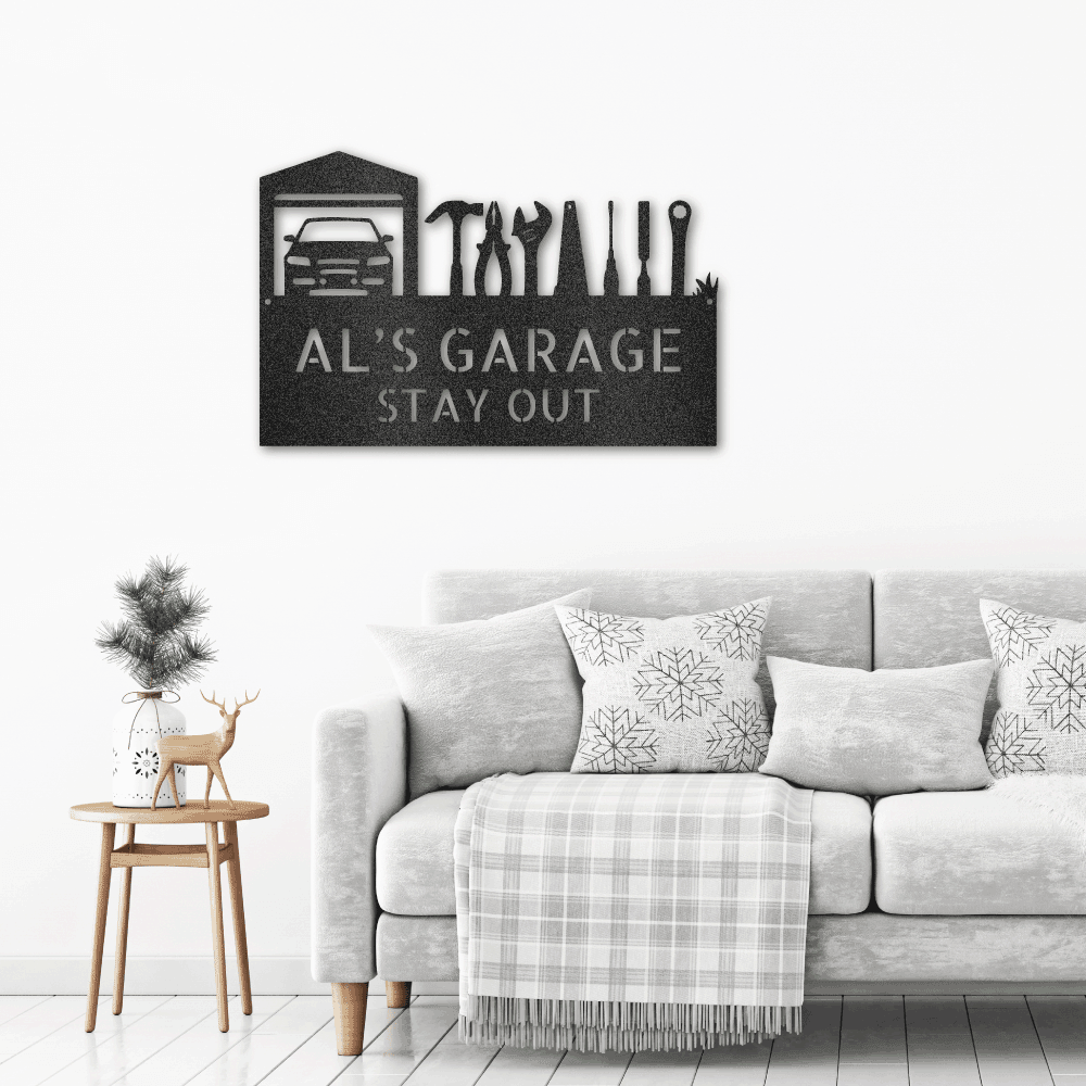 Master Of the Garage Personalized Indoor Outdoor Steel Wall Sign - Mallard Moon Gift Shop