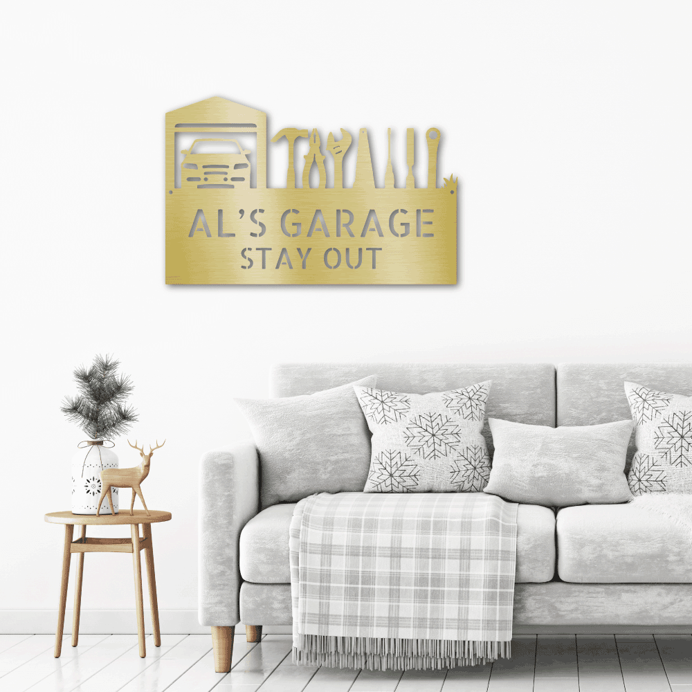 Master Of the Garage Personalized Indoor Outdoor Steel Wall Sign - Mallard Moon Gift Shop