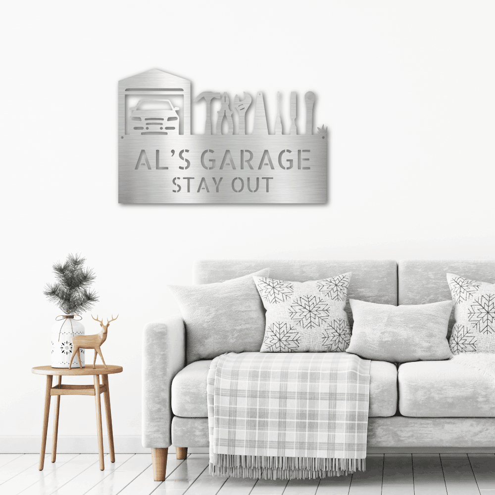 Master Of the Garage Personalized Indoor Outdoor Steel Wall Sign - Mallard Moon Gift Shop