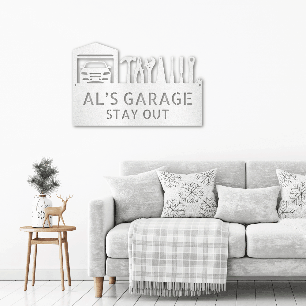 Master Of the Garage Personalized Indoor Outdoor Steel Wall Sign - Mallard Moon Gift Shop
