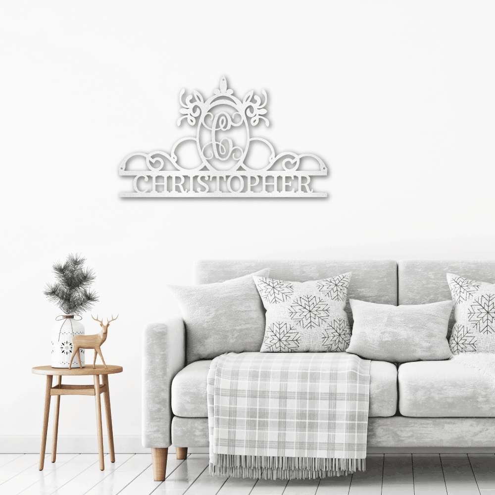Initial and Name Custom Steel Wall Sign Metal Art - Mallard Moon Gift Shop