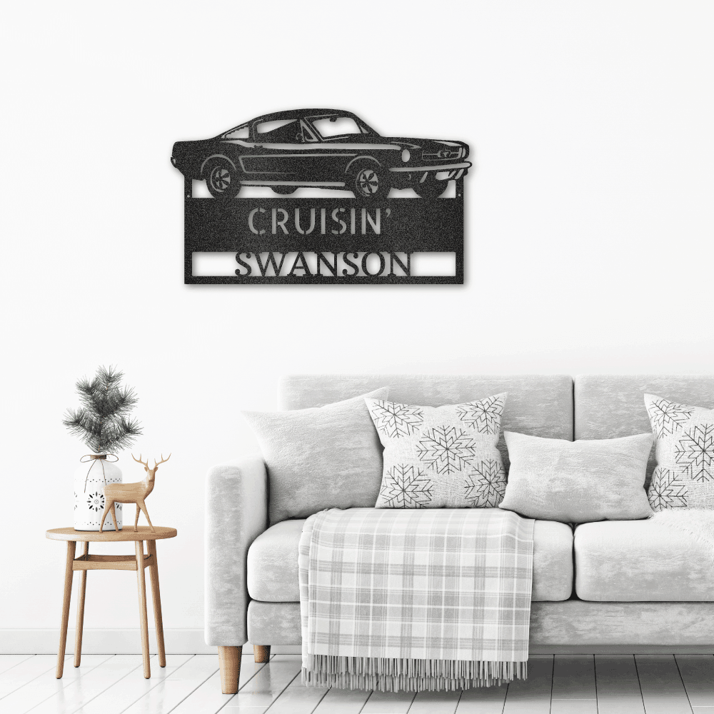 Hear The Roar Classic Sports Car Custom Name Steel Wall Sign - Mallard Moon Gift Shop