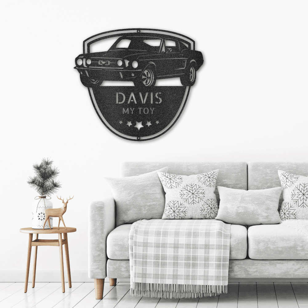 Classic Sports Car Shop Personalized Indoor Outdoor Steel Wall Sign - Mallard Moon Gift Shop
