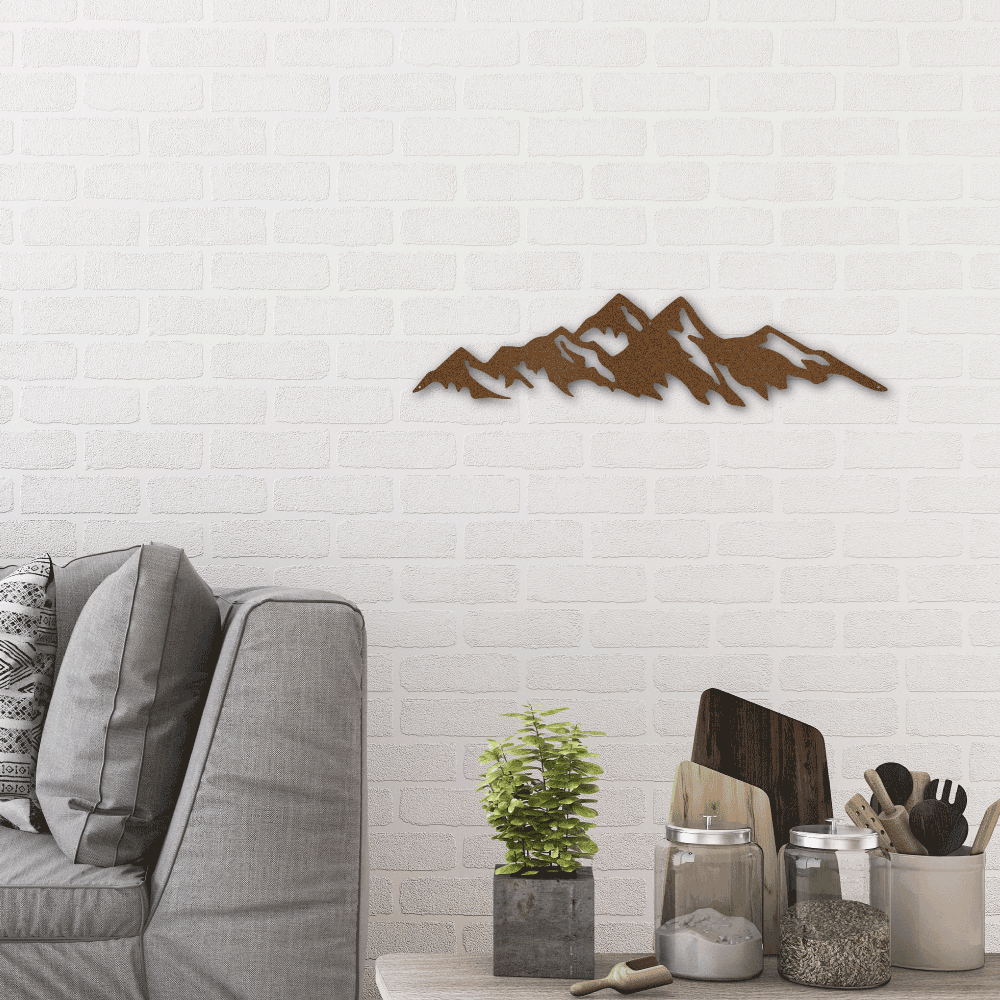 Mountain Ridge Indoor Outdoor Steel Wall Sign Art - Mallard Moon Gift Shop