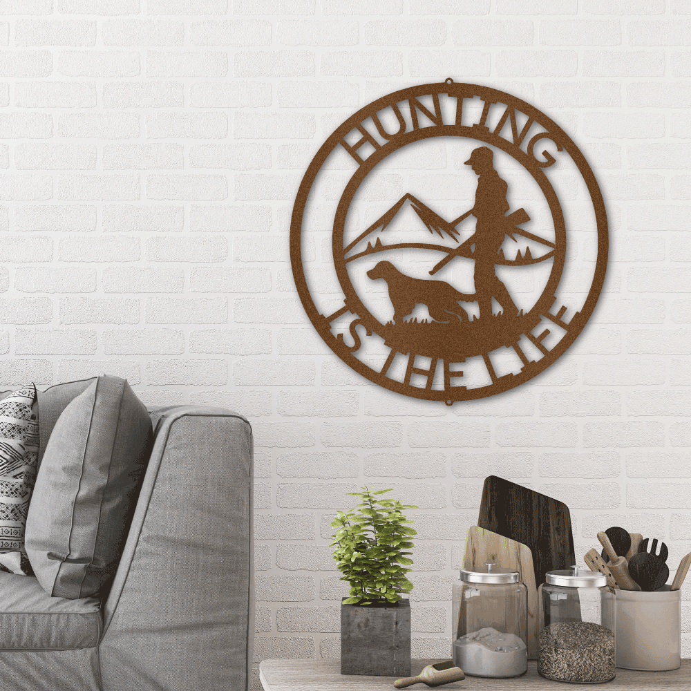 The Hunter Personalized Monogram Indoor Outdoor Steel Wall Sign - Mallard Moon Gift Shop