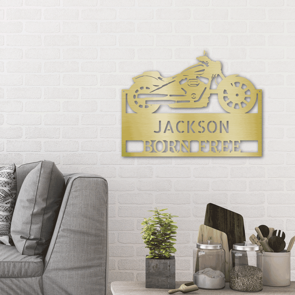 Motorcycle Shop Custom Name Indoor Outdoor Steel Wall Sign - Mallard Moon Gift Shop