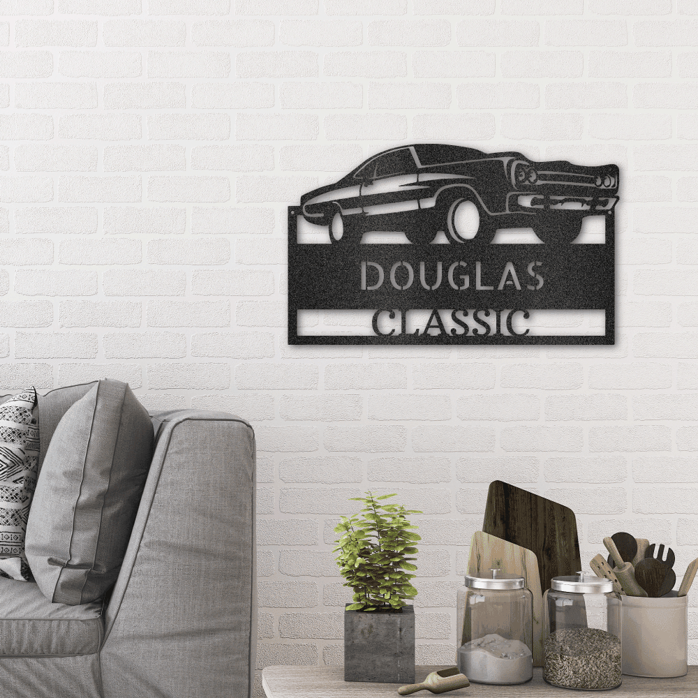 Classic Muscle Car Personalized Indoor Outdoor Steel Wall Sign - Mallard Moon Gift Shop