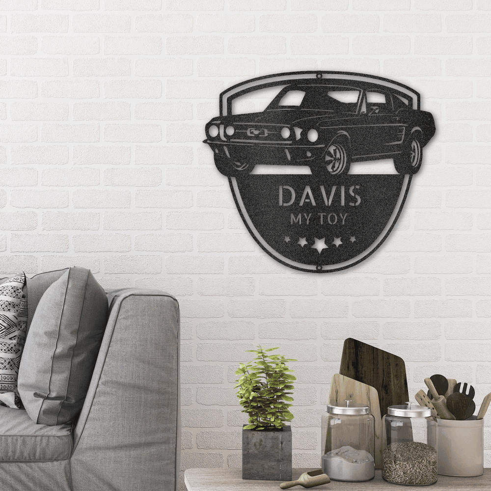 Classic Sports Car Shop Personalized Indoor Outdoor Steel Wall Sign - Mallard Moon Gift Shop