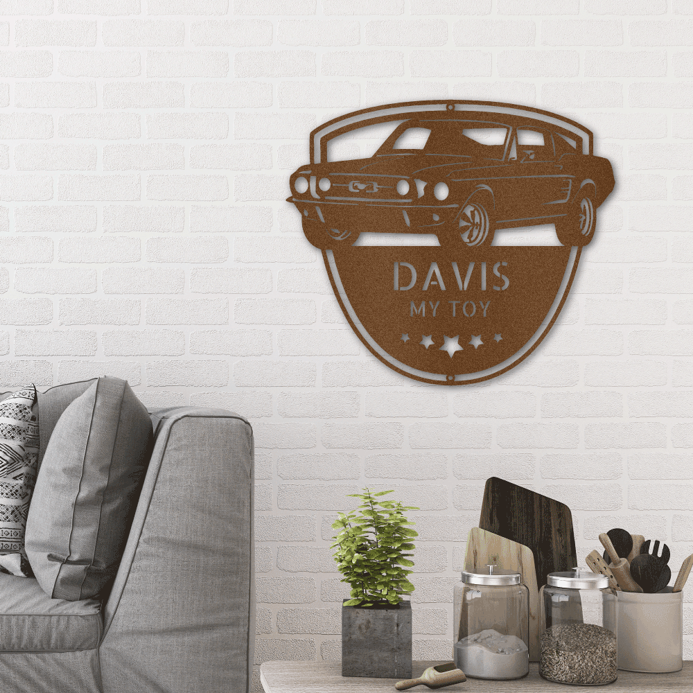 Classic Sports Car Shop Personalized Indoor Outdoor Steel Wall Sign - Mallard Moon Gift Shop