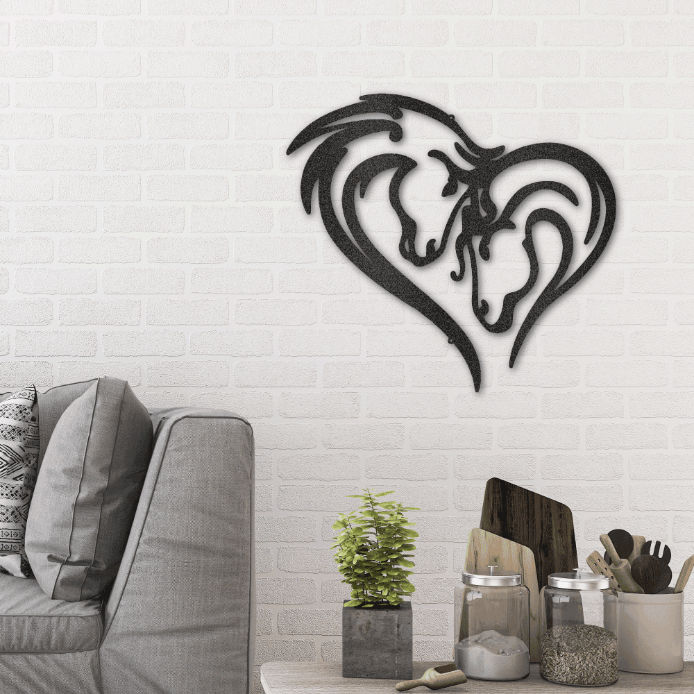 Horse Love Steel Wall Sign - Mallard Moon Gift Shop