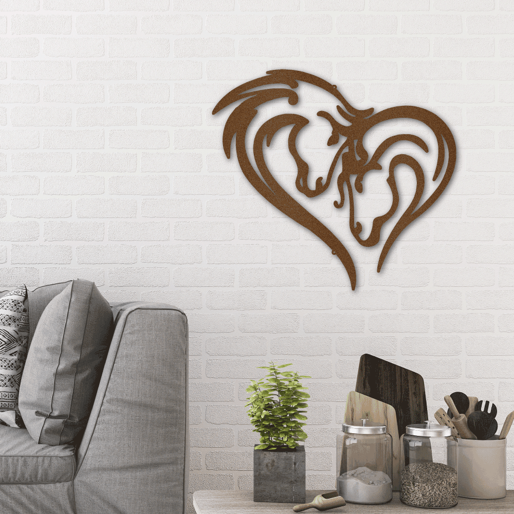 Horse Love Steel Wall Sign - Mallard Moon Gift Shop
