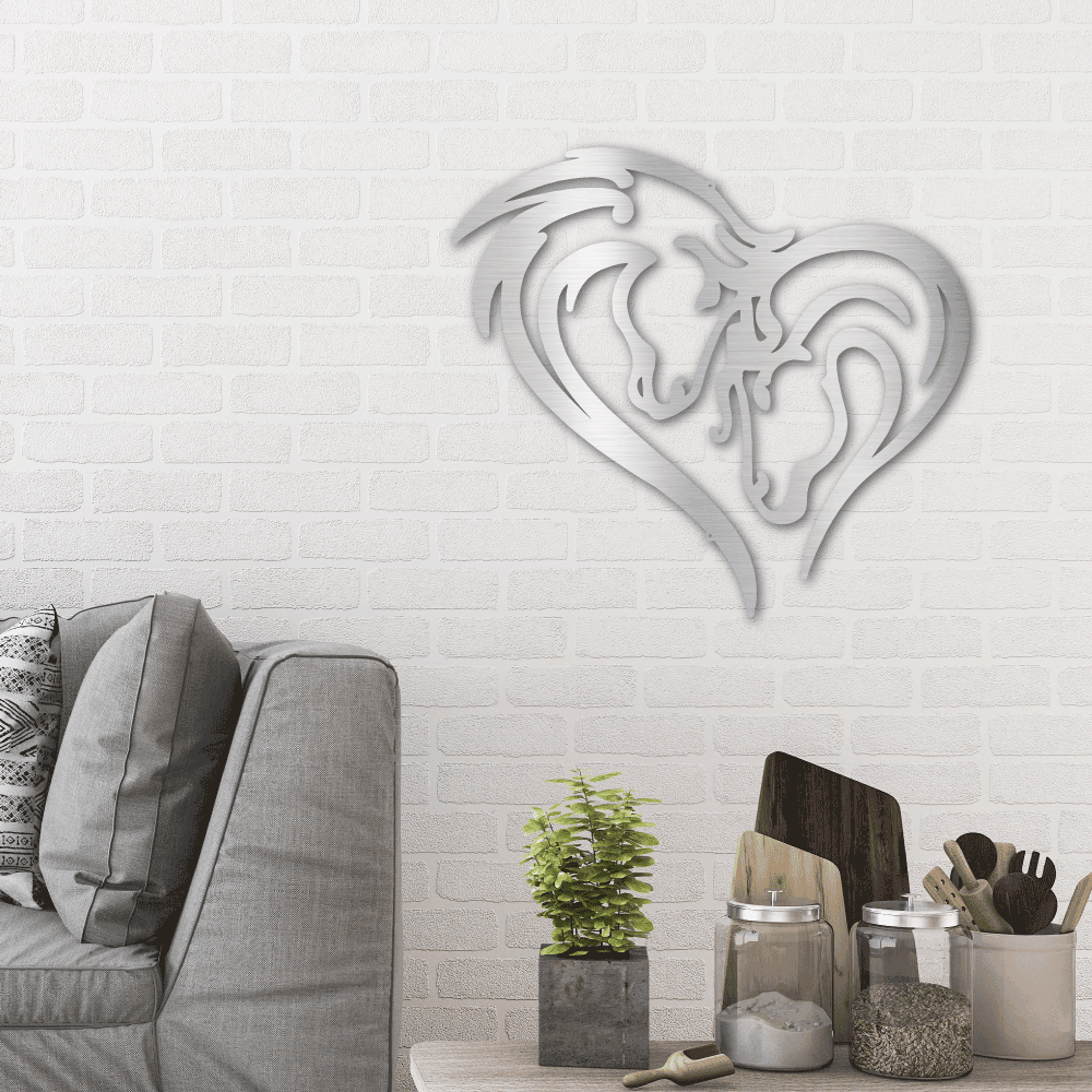 Horse Love Steel Wall Sign - Mallard Moon Gift Shop