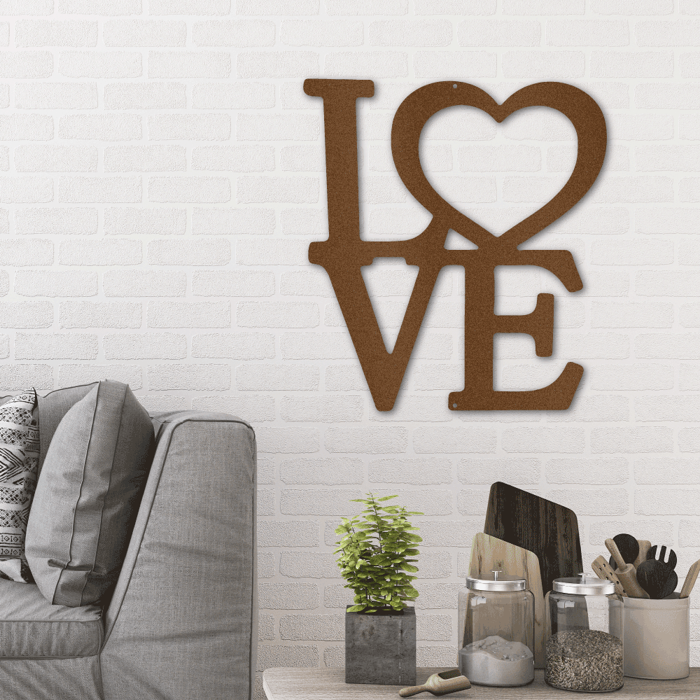 Classic Love Steel Wall Sign - Mallard Moon Gift Shop
