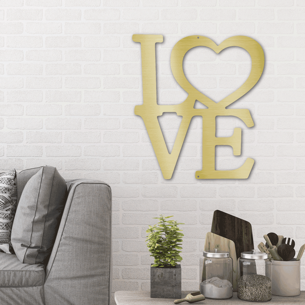 Classic Love Steel Wall Sign - Mallard Moon Gift Shop