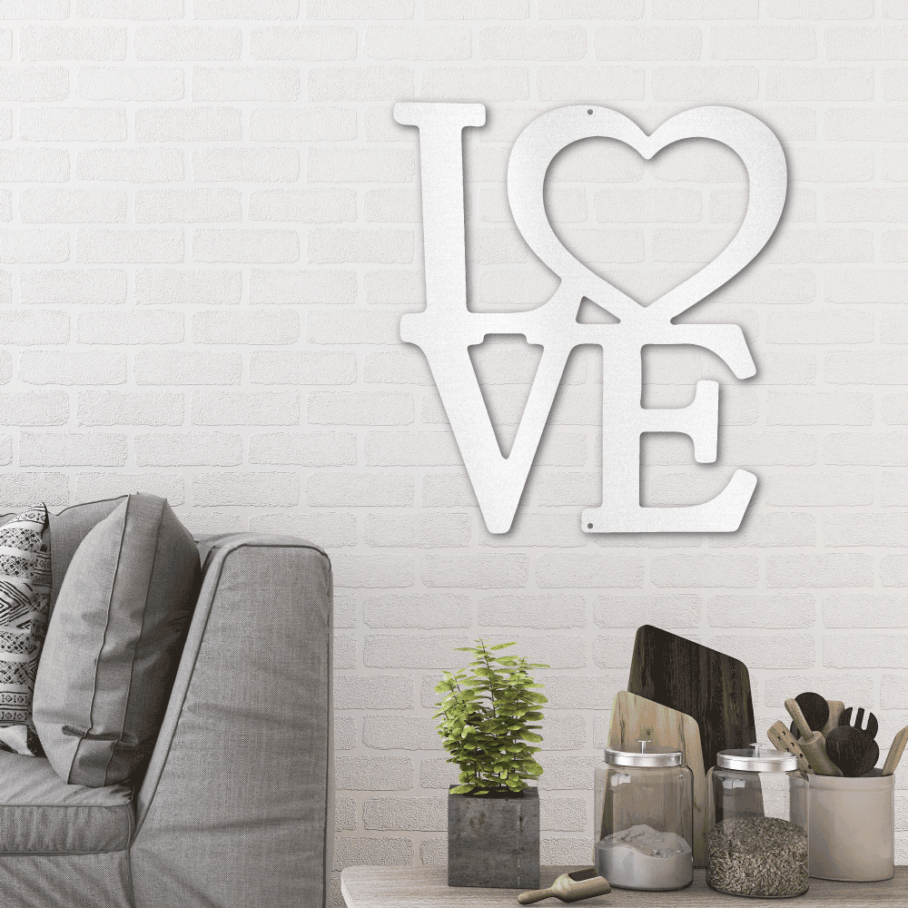 Classic Love Steel Wall Sign - Mallard Moon Gift Shop