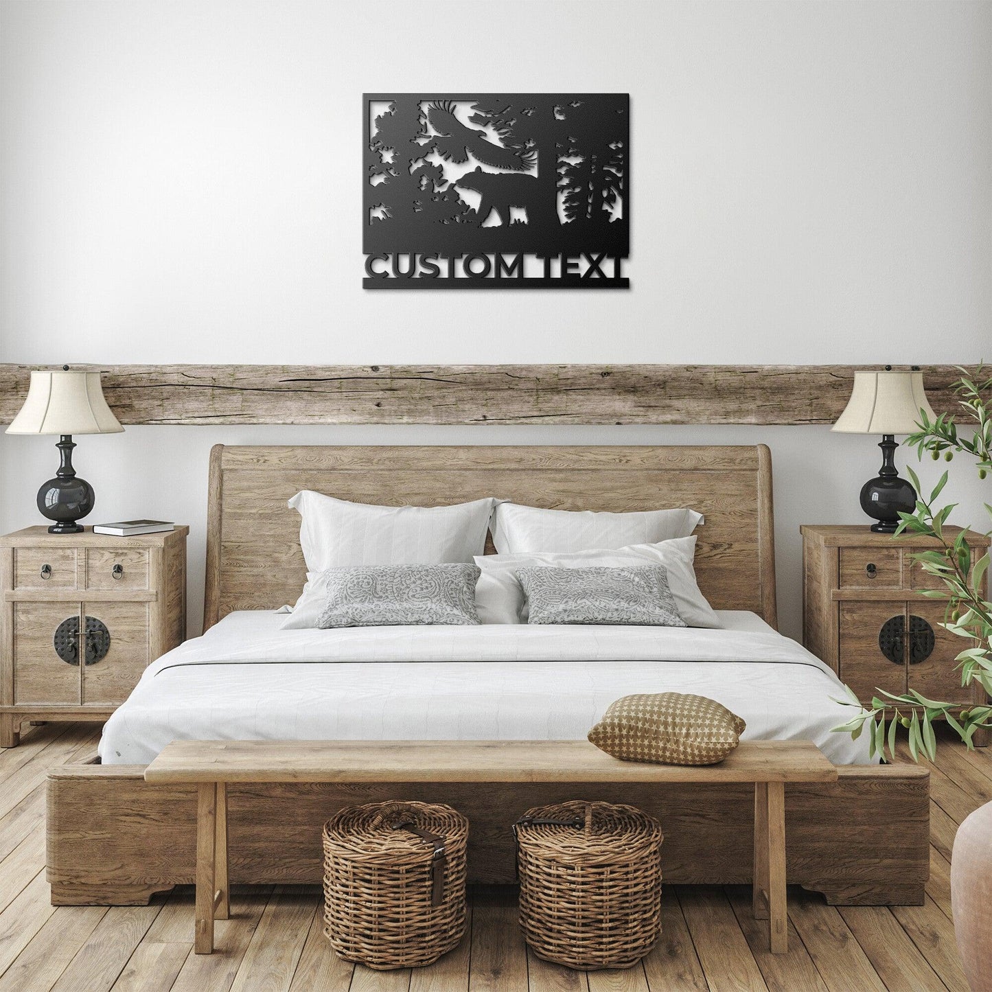 Bear and Eagle Custom Metal Wall Art - Mallard Moon Gift Shop