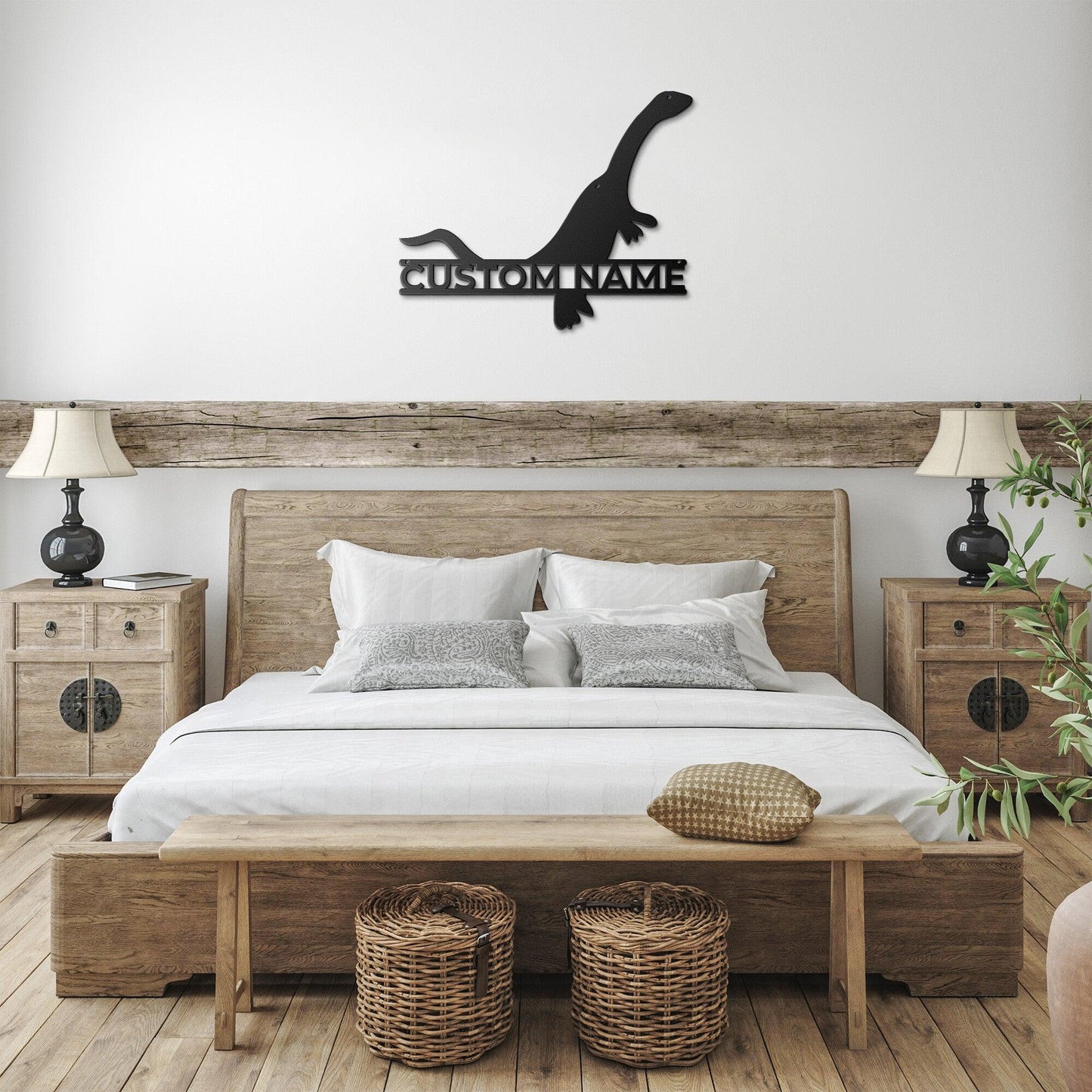 Brachiosaurus Dinosaur Custom Name Metal Wall Art - Mallard Moon Gift Shop