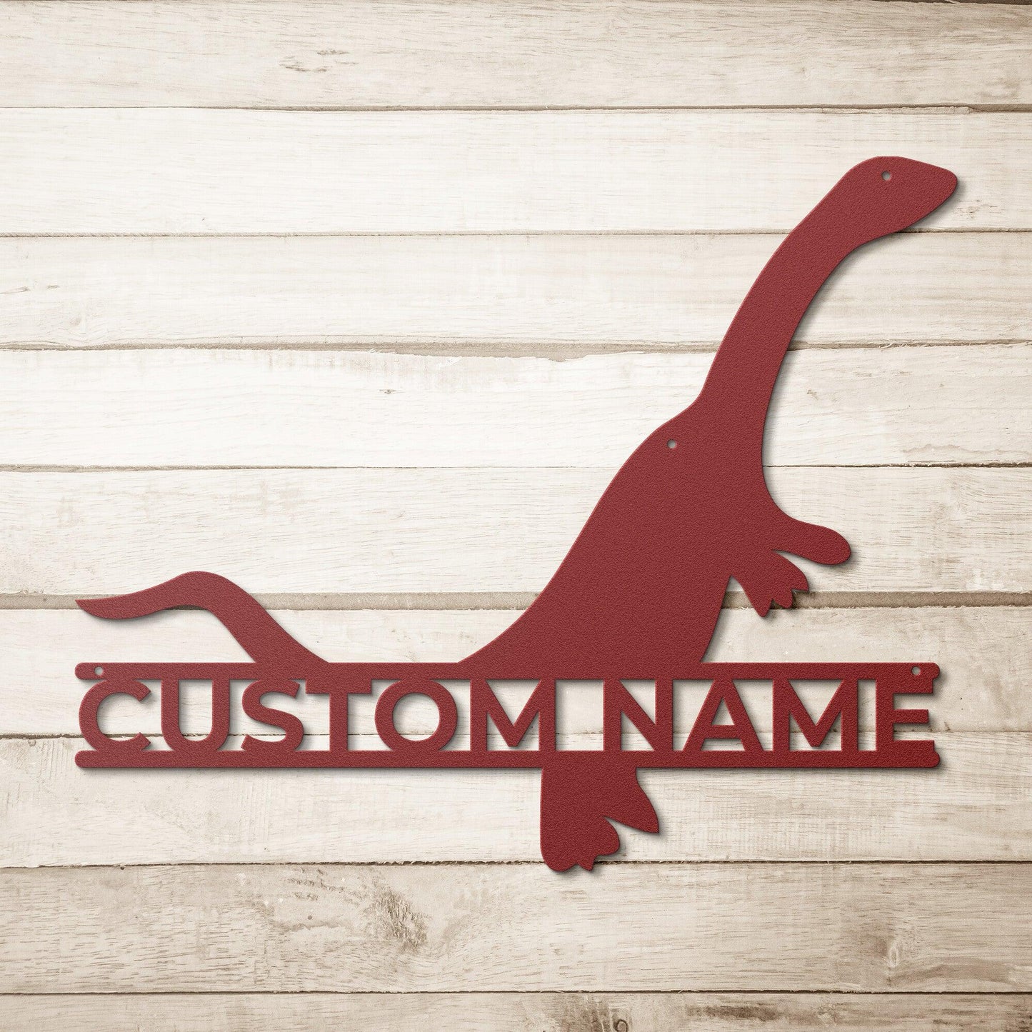 Brachiosaurus Dinosaur Custom Name Metal Wall Art - Mallard Moon Gift Shop