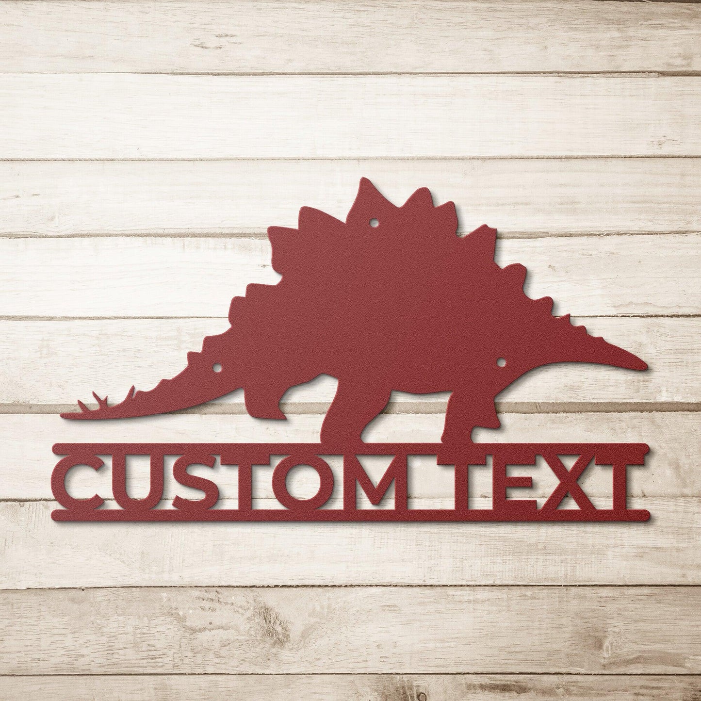 Dinosaur Stegosaurus Custom Name Metal Sign Wall Art - Mallard Moon Gift Shop