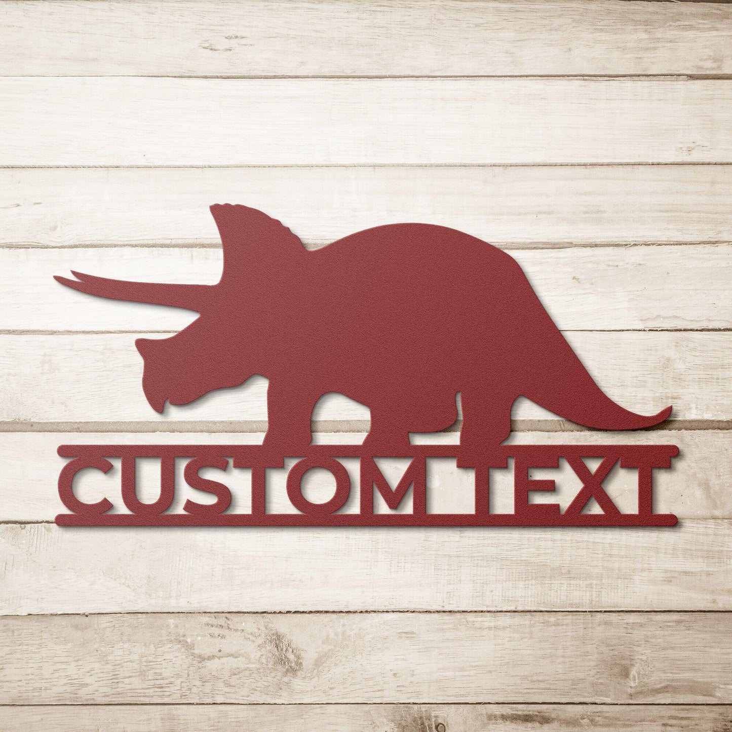Dinosaur Triceratops Custom Name Metal Wall Art - Mallard Moon Gift Shop